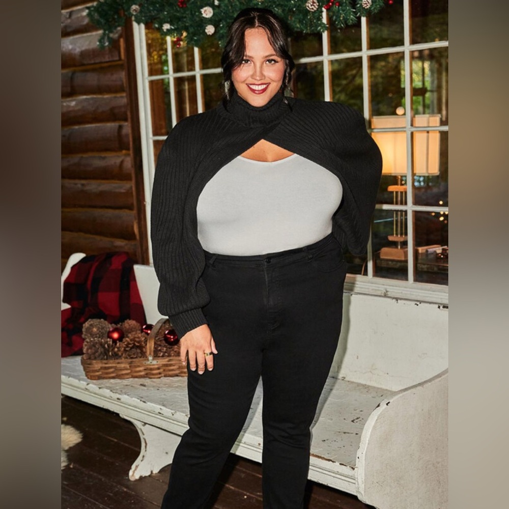 Eloquii Turtleneck Sweater Sleeve Scarf NWT